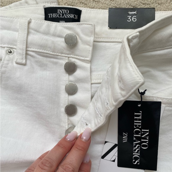 BNWT ZARA cropped flare jeans - size 36/US 4 - Picture 3 of 5